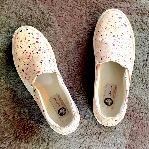 Lanvin Paris Designer “Curbies” Paint Splash Women’s size 7 - Picture 1 of 5